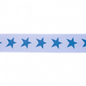 Gummiband Sterne 40 mm hellblau/jeansblau