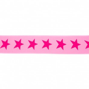 Gummiband Sterne 40 mm rosa/magenta