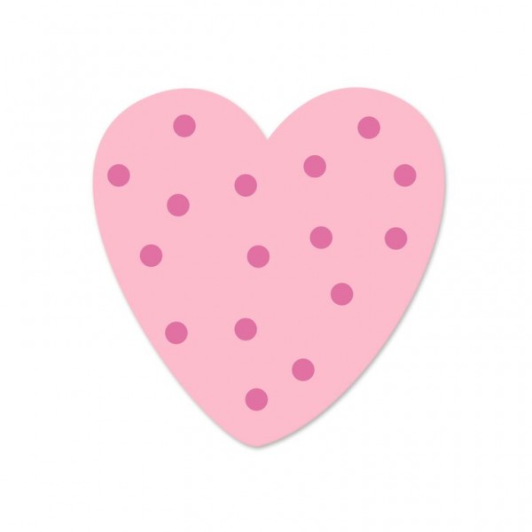 Ausverkauf Motivperle Tupfenherz horizontal babyrosa/pink