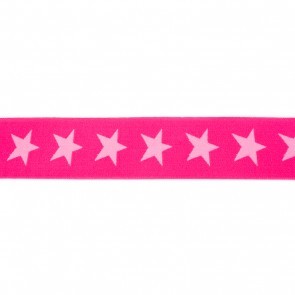 Gummiband Sterne 40 mm magenta/rosa