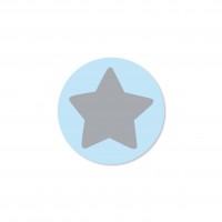 SALE Motivperle Sternchen-Scheibe horizontal aqua/hellgrau SALE Motivperle Sternchen-Scheibe horizontal aqua/hellgrau