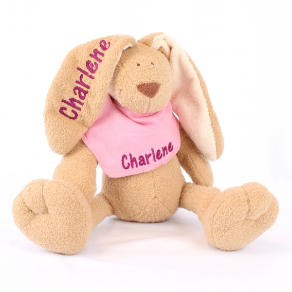 Hase und Halstuch mit Wunschname (Modell Charlene)