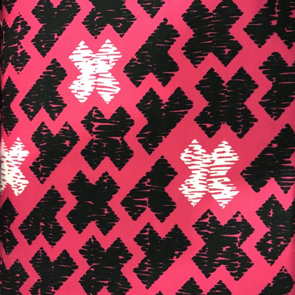 Jersey Kreuze schwarz und weiß auf pink