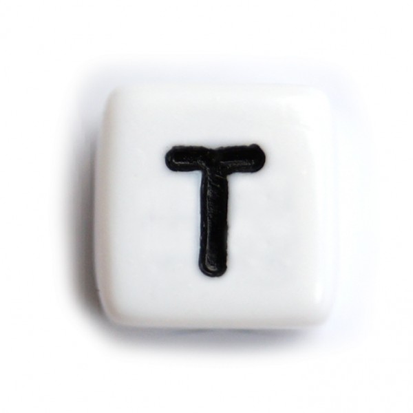 Kunststoffbuchstabenwürfel 10 mm einzeln T