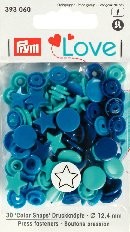 Prym Love Druckknöpfe &#039;Color Snaps&#039; Sterne blau/türkis/tinte