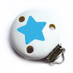 SALE Motivclip II Stern schnee/skyblau