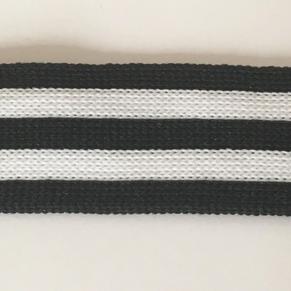 Stripes, hochwertiges, gestricktes Polyesterband in schwarz/weiß