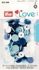 Prym Love Druckknöpfe &#039;Color Snaps&#039; blau/hellblau/weiß