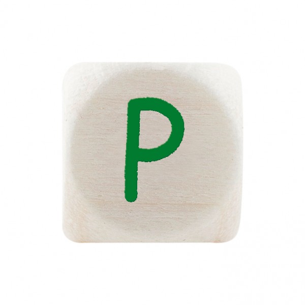 teilweise B-Ware (Holz nachgedunkelte oder Druck nicht perfekt) Premiumbuchstabe 10 mm grün P