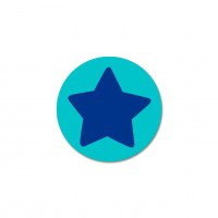 SALE Motivperle Sternchen-Scheibe horizontal cyan/marine SALE Motivperle Sternchen-Scheibe horizontal cyan/marine