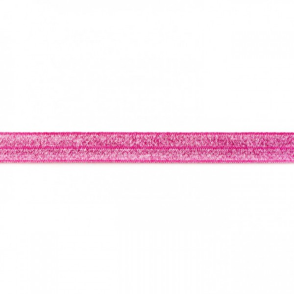 elastisches Falzband Glitzer pink, 16mm