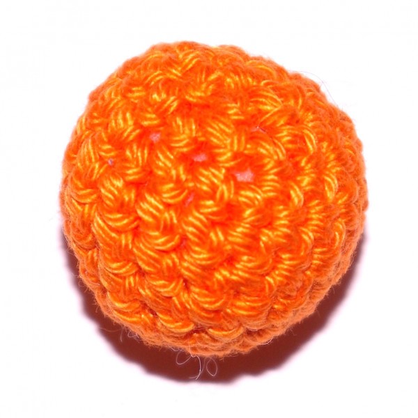Häkelkugel mit Wattefüllung orange