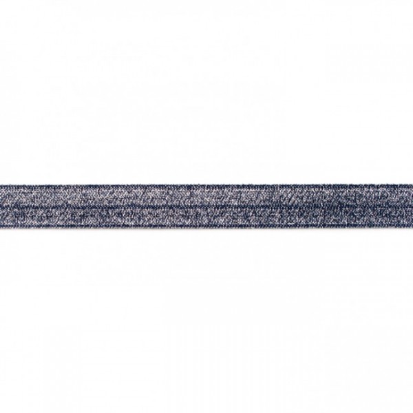DEAL elastisches Falzband Glitzer marine, 16mm