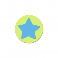 SALE Motivperle Sternchen-Scheibe horizontal limette/skyblau SALE Motivperle Sternchen-Scheibe horizontal limette/skyblau