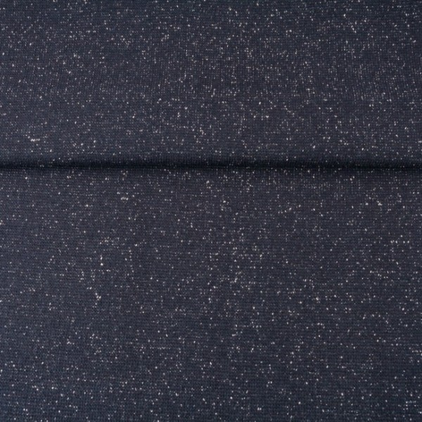Glitzerbündchen uni navy