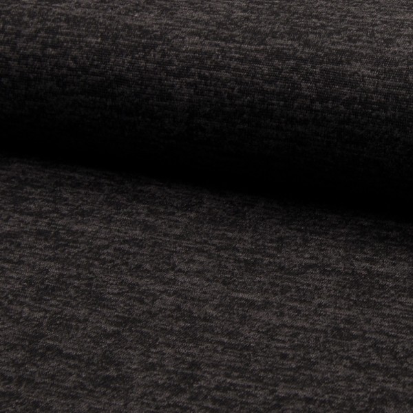 melierter Strickjersey schwarz