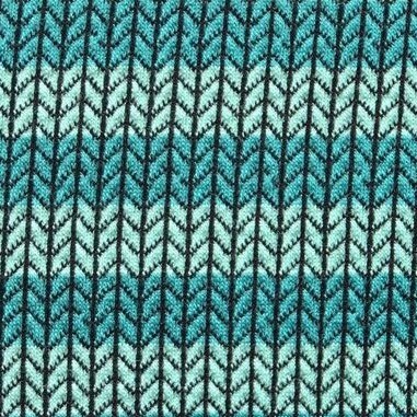 Jacquardjersey Knit Knit Maxistripes mint/dunkeltürkis (GOTS) by Albstoffe und Hamburger Liebe