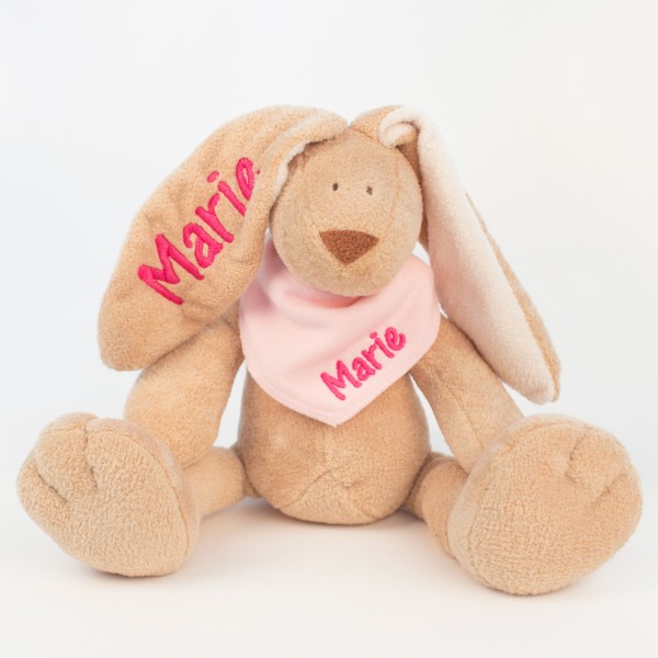 Hase und Halstuch mit Wunschname (Modell Marie)