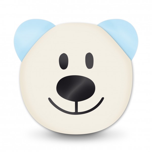 Motivperle 3D-Bär vertikal hellnatur/babyblau
