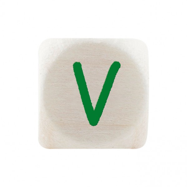 teilweise B-Ware (Holz nachgedunkelte oder Druck nicht perfekt) Premiumbuchstabe 10 mm grün V