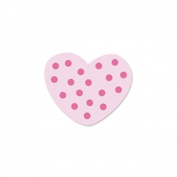 Ausverkauf Motivperle Mini-Tupfenherz horizontal babyrosa/pink