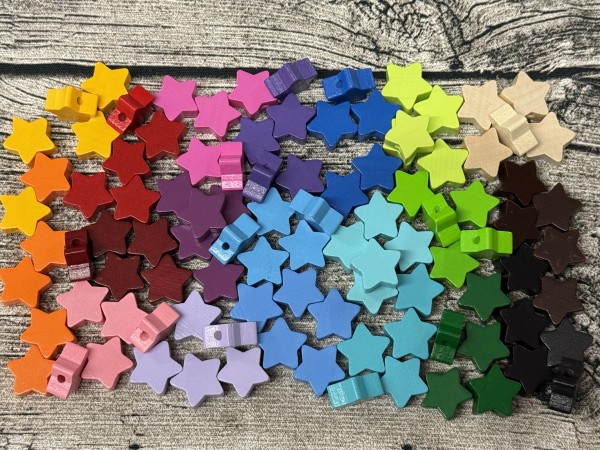 Restposten mehrfach vorhanden: 100x Motivperle Sternchen horizontal farblich gemischt