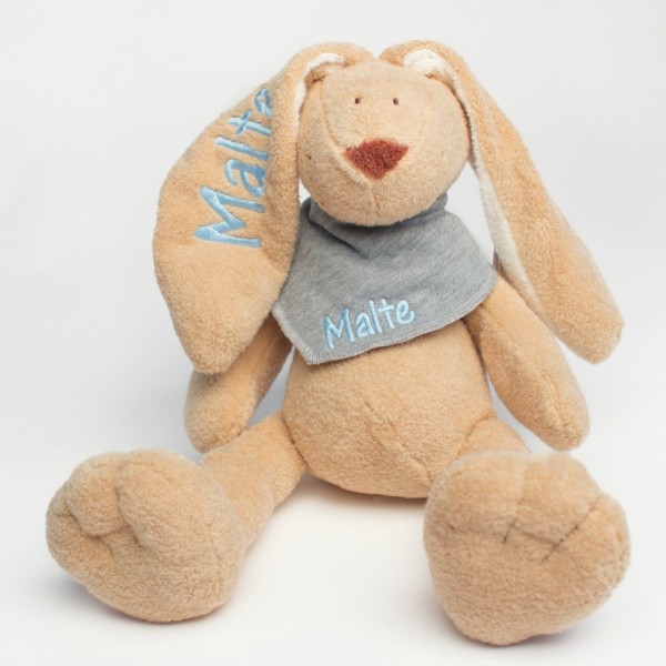 Hase und Halstuch mit Wunschname (Modell Malte)