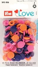 Prym Love Druckknöpfe &#039;Color Snaps&#039; orange/pink/violett