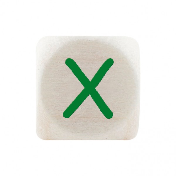 teilweise B-Ware (Holz nachgedunkelte oder Druck nicht perfekt) Premiumbuchstabe 10 mm grün X