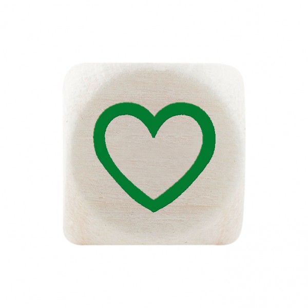 teilweise B-Ware (Holz nachgedunkelte oder Druck nicht perfekt) Premiumbuchstabe 10 mm grün Herz