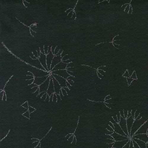 Reststück 1,60m wishful ease by brinarina Pusteblume mit Glitzer black