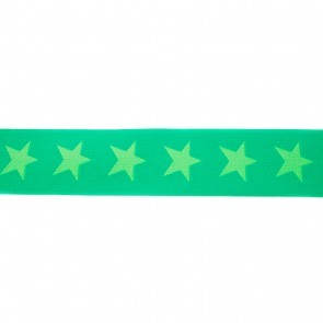 Gummiband Sterne 40 mm mittelgrün/apfelgrün