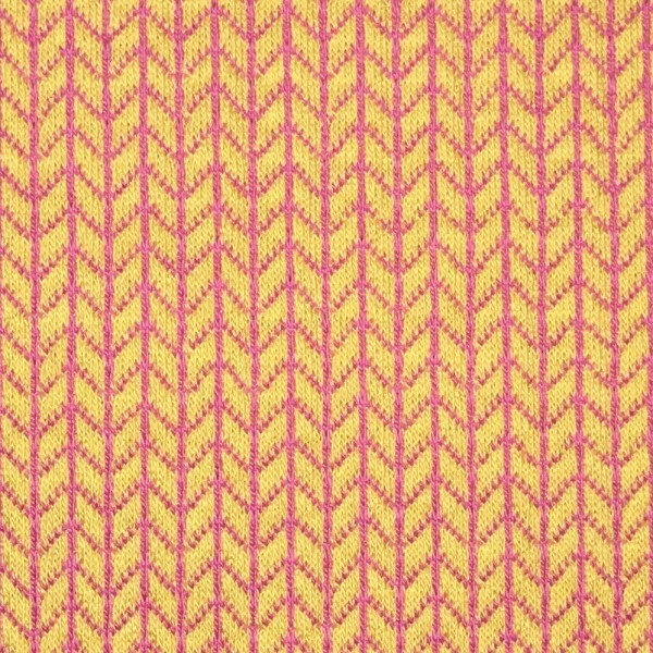 Jacquardjersey Knit Knit Summer Edition gelb/pink (GOTS) by Albstoffe und Hamburger Liebe