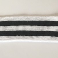 Stripes, hochwertiges, gestricktes Polyesterband in weiß/schwarz Stripes, hochwertiges, gestricktes Polyesterband in weiß/schwarz