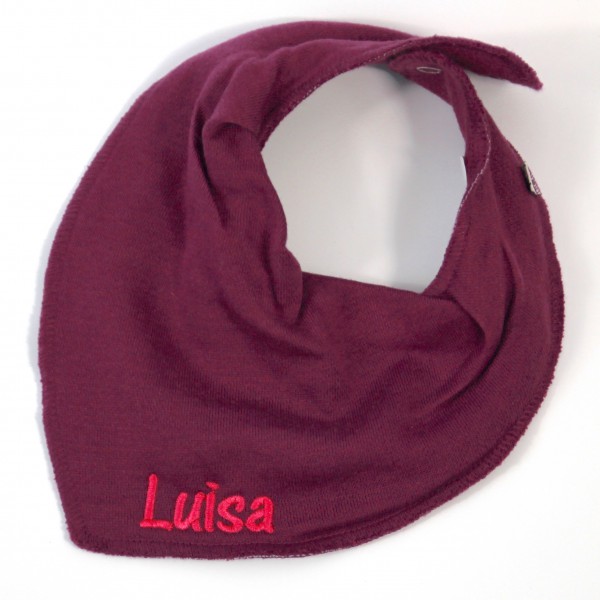 Halstuch mit Name violett/pink (Modell Luisa)