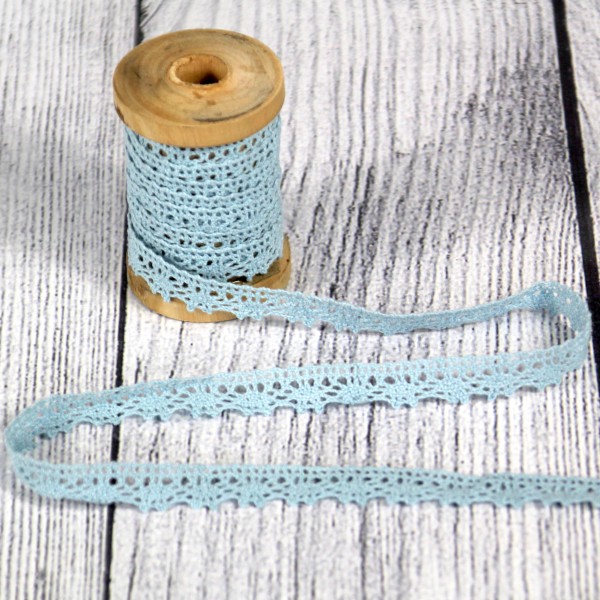 Klöppelspitze 11 mm Baumwolle pastellblau