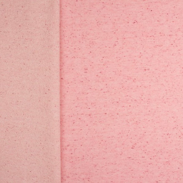 French Terry meliert Sprenkel rosa mit bordeaux