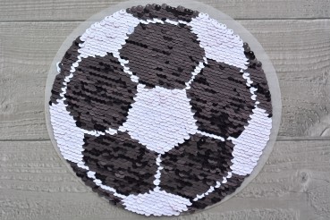 DEAL Bügelbild Wendepailletten Fußball schwarz/weiß / rot/weiß