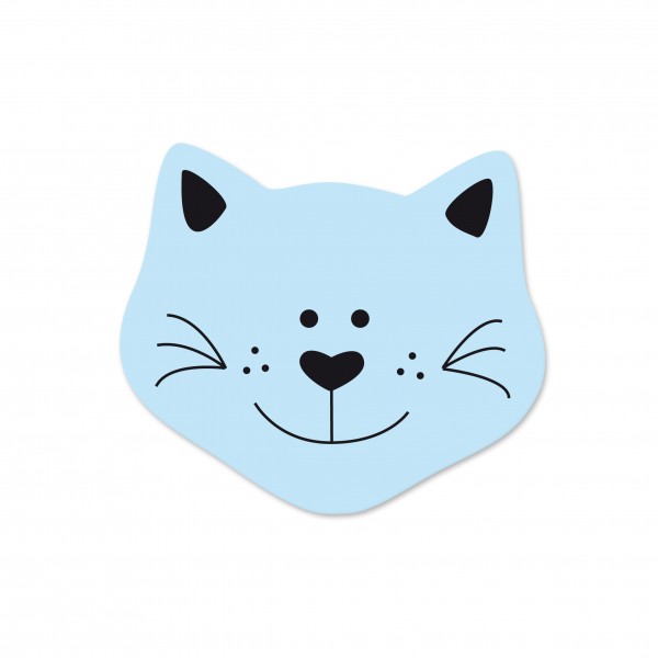 Ausverkauf Motivperle Mini-Katze vertikal babyblau