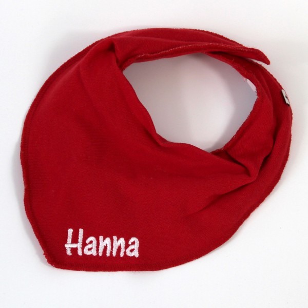 Halstuch mit Name rot/weiß (Modell Hanna)