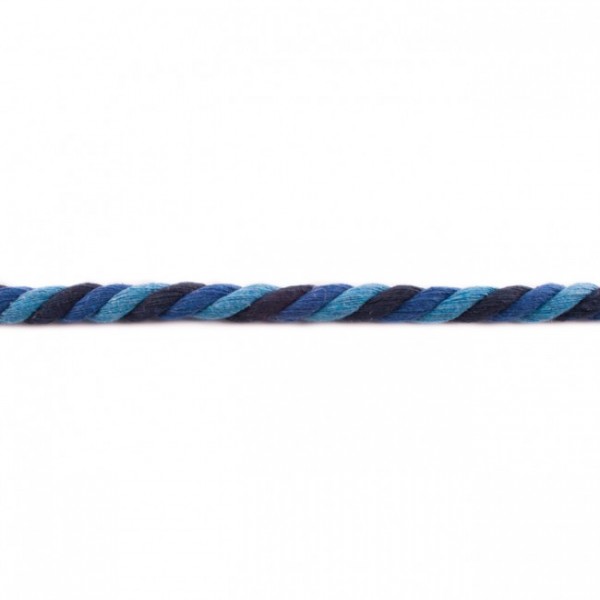 gedrehte Maxi-Kordel 12 mm mehrfarbig hellblau/royalblau/marine