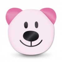 SALE  Motivperle 3D-Bär vertikal babyrosa/pink SALE  Motivperle 3D-Bär vertikal babyrosa/pink