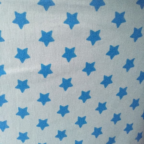 Reststück 90cm Jersey Stars von Stenzo taubenblau/blau 10 mm