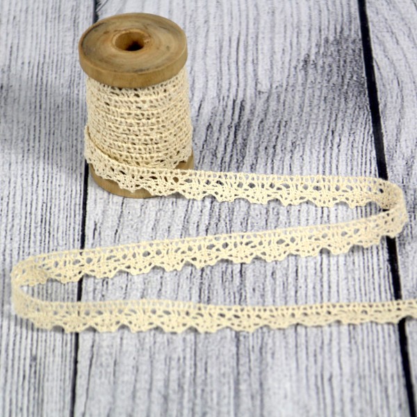 Klöppelspitze 11 mm Baumwolle creme