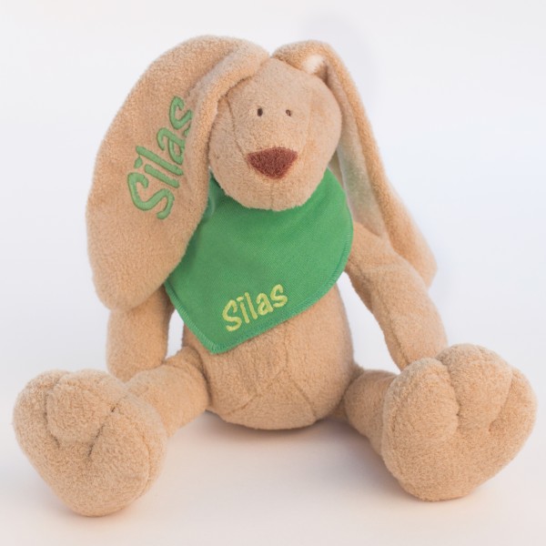 Hase und Halstuch mit Wunschname (Modell Silas)