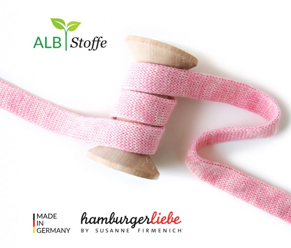 Hamburger Liebe Melange Hoodie Flachkordel rosa/meringa