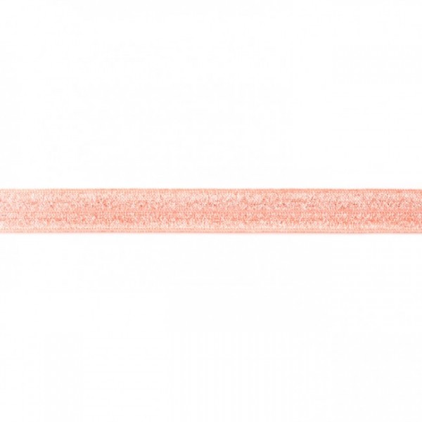 elastisches Falzband Glitzer apricot, 16mm