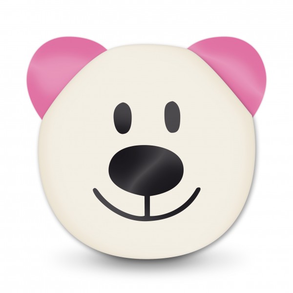 Angebot Motivperle 3D-Bär vertikal hellnatur/pink