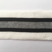 Stripes, hochwertiges, gestricktes Baumwollband creme/schwarz/grau meliert Stripes, hochwertiges, gestricktes Baumwollband creme/schwarz/grau meliert