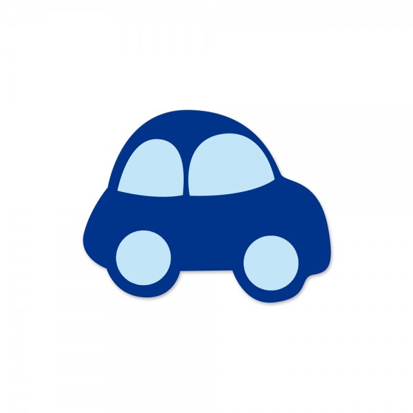 Motivperle Auto horizontal dunkelblau/babyblau